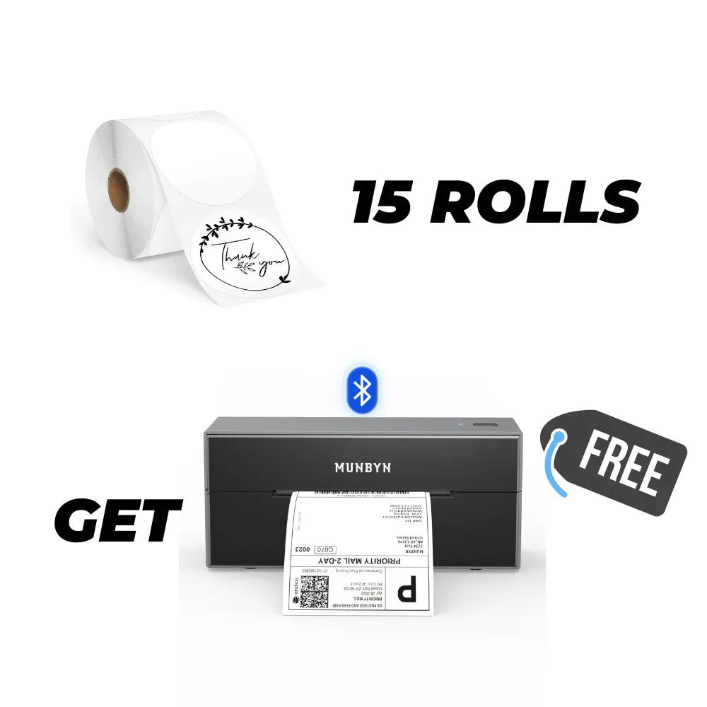 MUNBYN 2"x2" Generic Circle Series Thermal Labels (750/Roll)