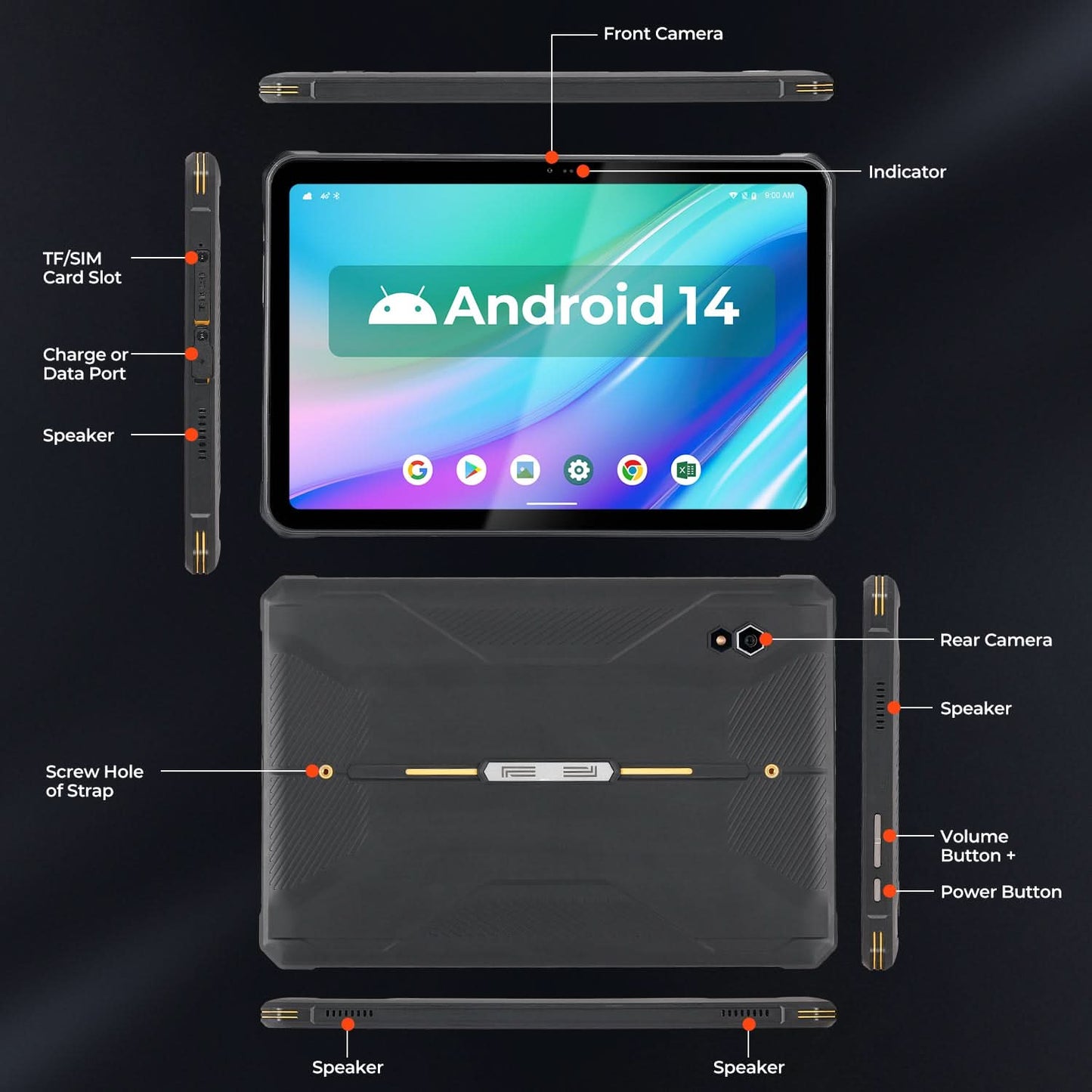 MUNBYN ILT02 Android 14 11-inch Rugged Tablet