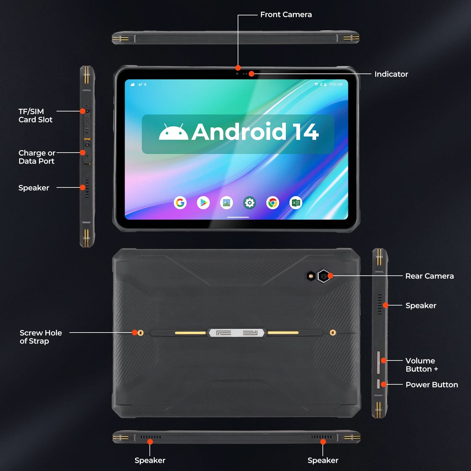 MUNBYN ILT02 Android 14 11-inch Rugged Tablet - MUNBYN