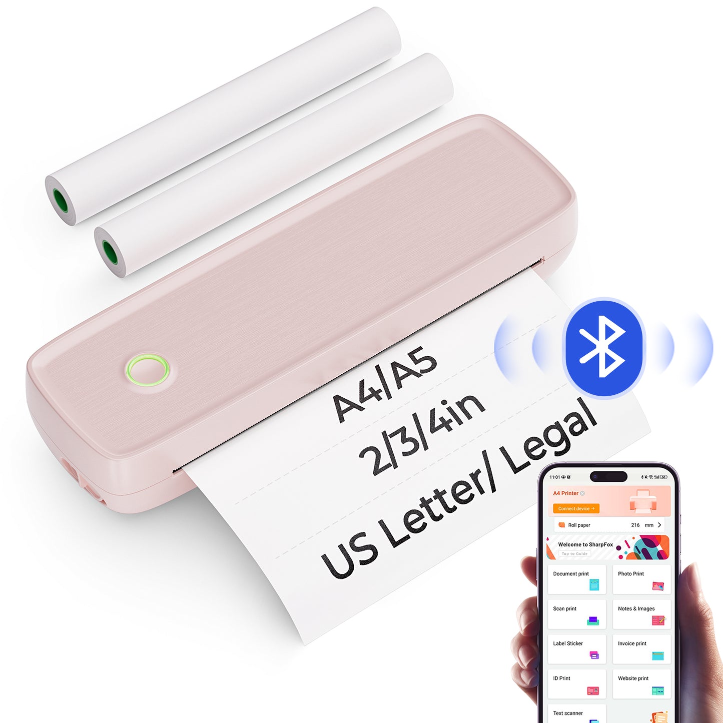 MUNBYN ITP04 A4 Paper Portable Thermal Printer