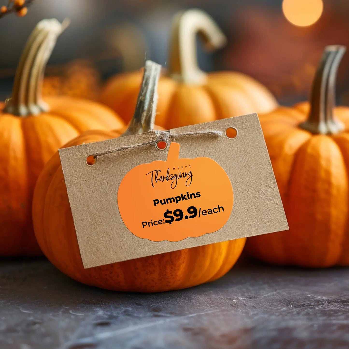 Pumpkin 3" Halloween Series Shaped Direct Thermal Stickers Labels