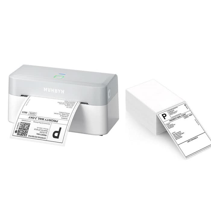 MUNBYN RW403B Bluetooth Thermal Label Printer Starter Bundle