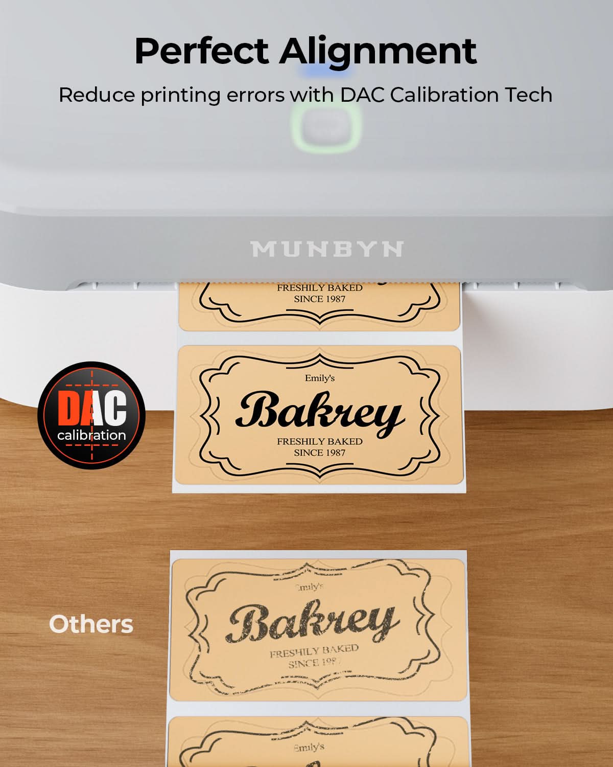 MUNBYN RealWriter 403B Bluetooth Printer & Morandi Labels Bakery Packaging Starter Kit