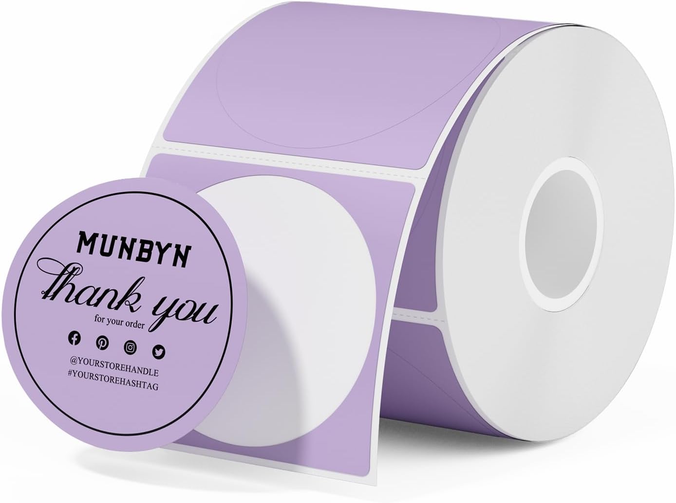 MUNBYN 2"x2" Generic Circle Series Thermal Labels (750/Roll)