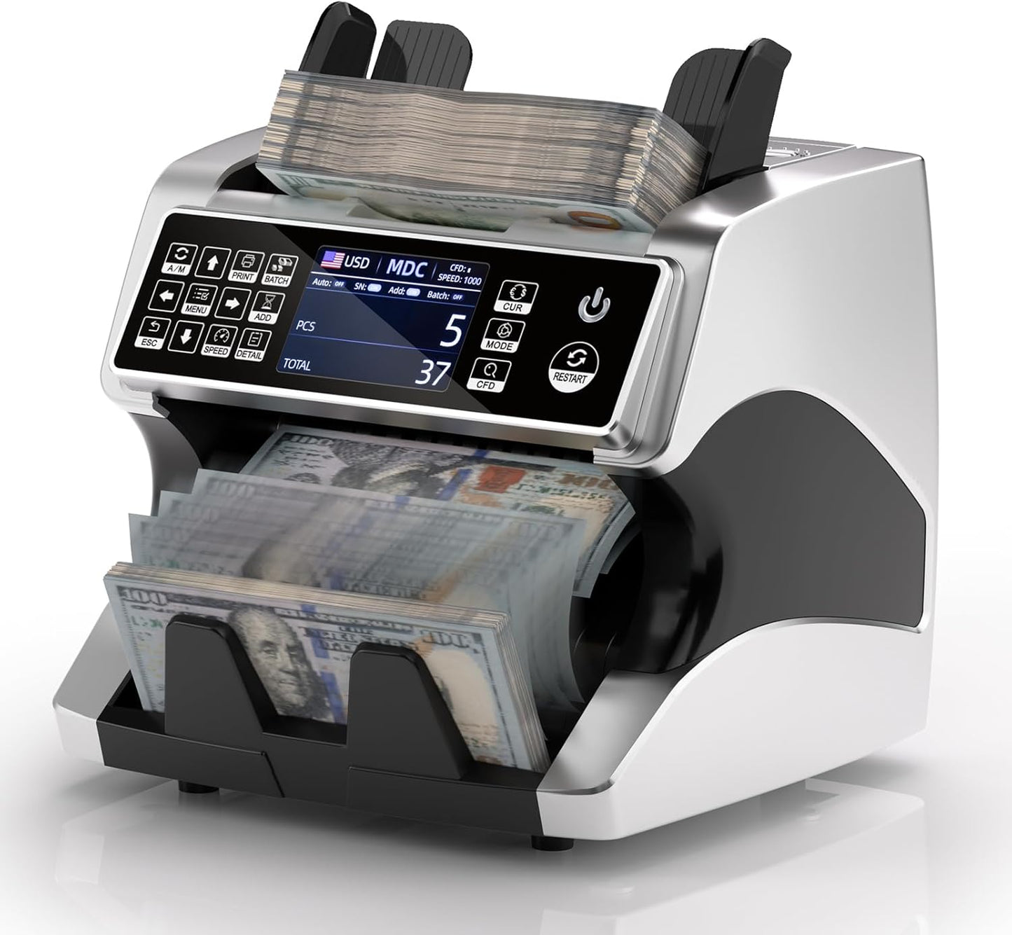 MUNBYN IMC01 Bank-Grade Money Counter | UV/IR/MG Detection for Mixed Bills & Multi-Currency