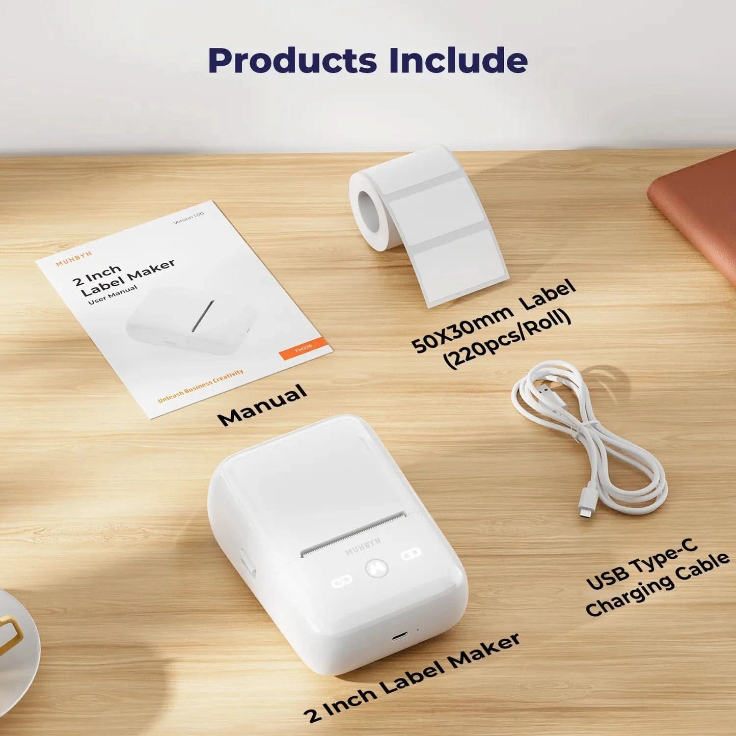 MUNBYN FM226 Bluetooth Portable Label Maker Kit