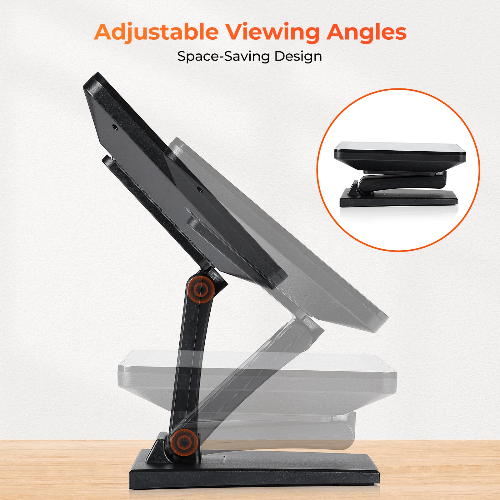 MUNBYN IPTS004 touchscreen POS monitor with sleek display and user-friendly interface, ideal for retail and hospitality settings.