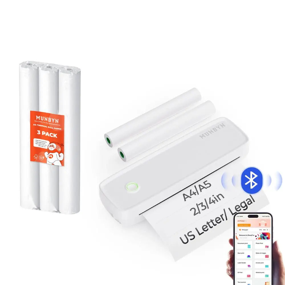 MUNBYN ITP04 A4 Paper Portable Thermal Printer