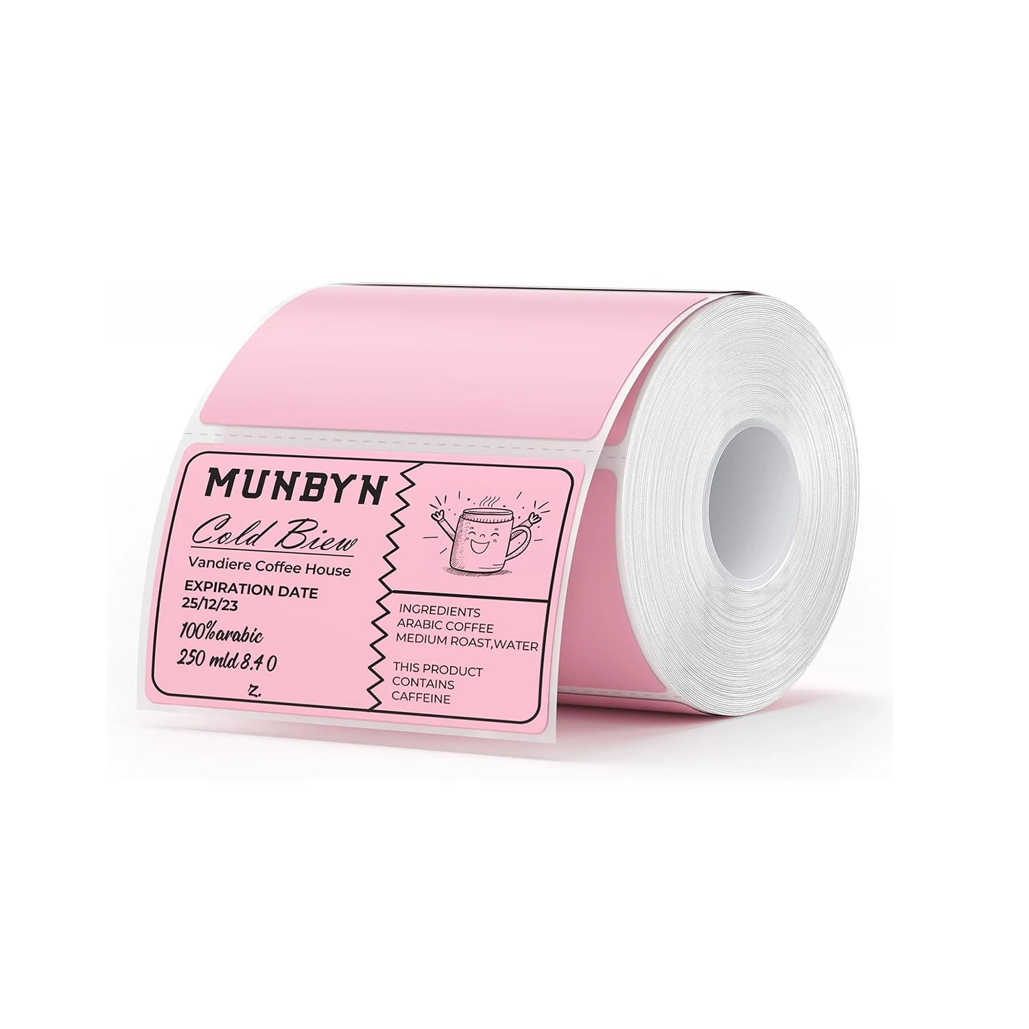 White 3x2 inch MUNBYN label printer paper sheets for printing labels, shown in the image.
