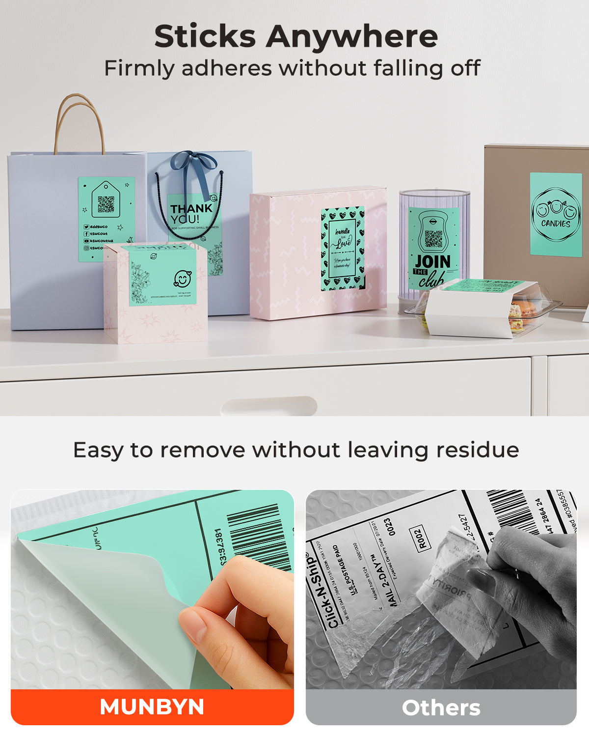 MUNBYN 4x6 Fan-Fold Direct Thermal Shipping Labels for Ecommerce Orders