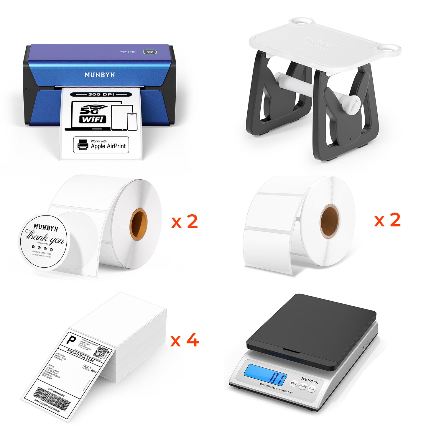 MUNBYN RealWriter 401AP AirPrint Thermal Label Printer Kit