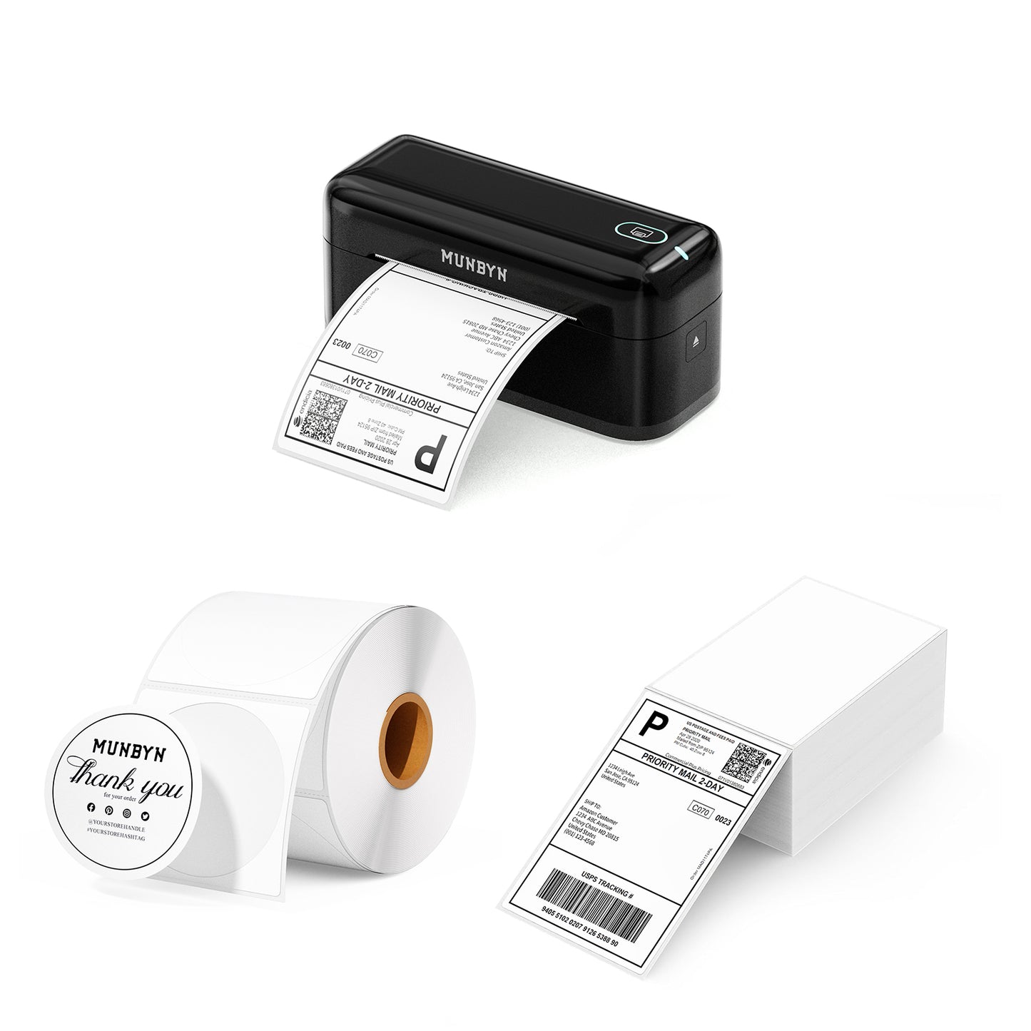 MUNBYN RealWriter 402B Bluetooth Thermal Label Printer Kit