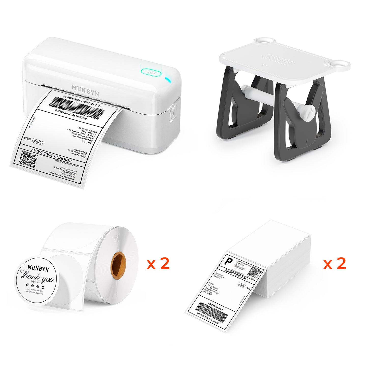 MUNBYN RealWriter 402B Bluetooth Thermal Label Printer Kit