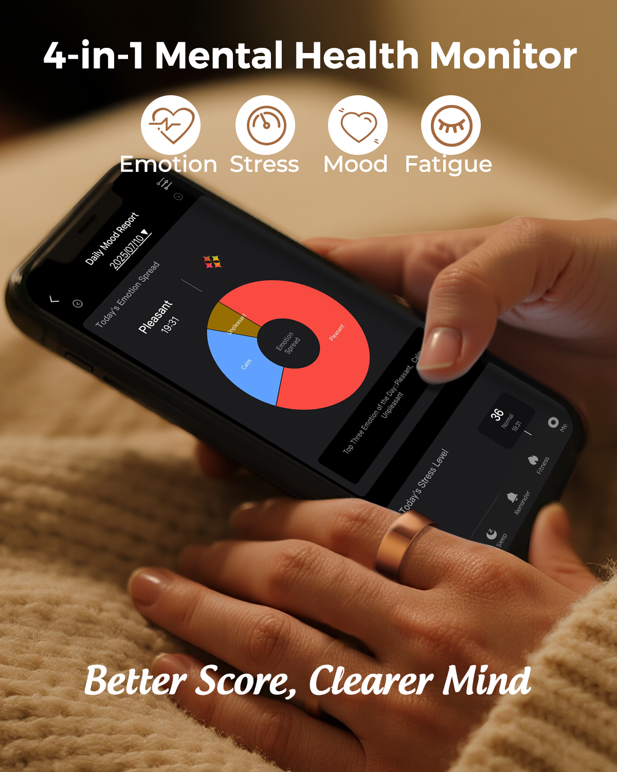 MUNBYN Smart Ring with Sleep and Health Tracking