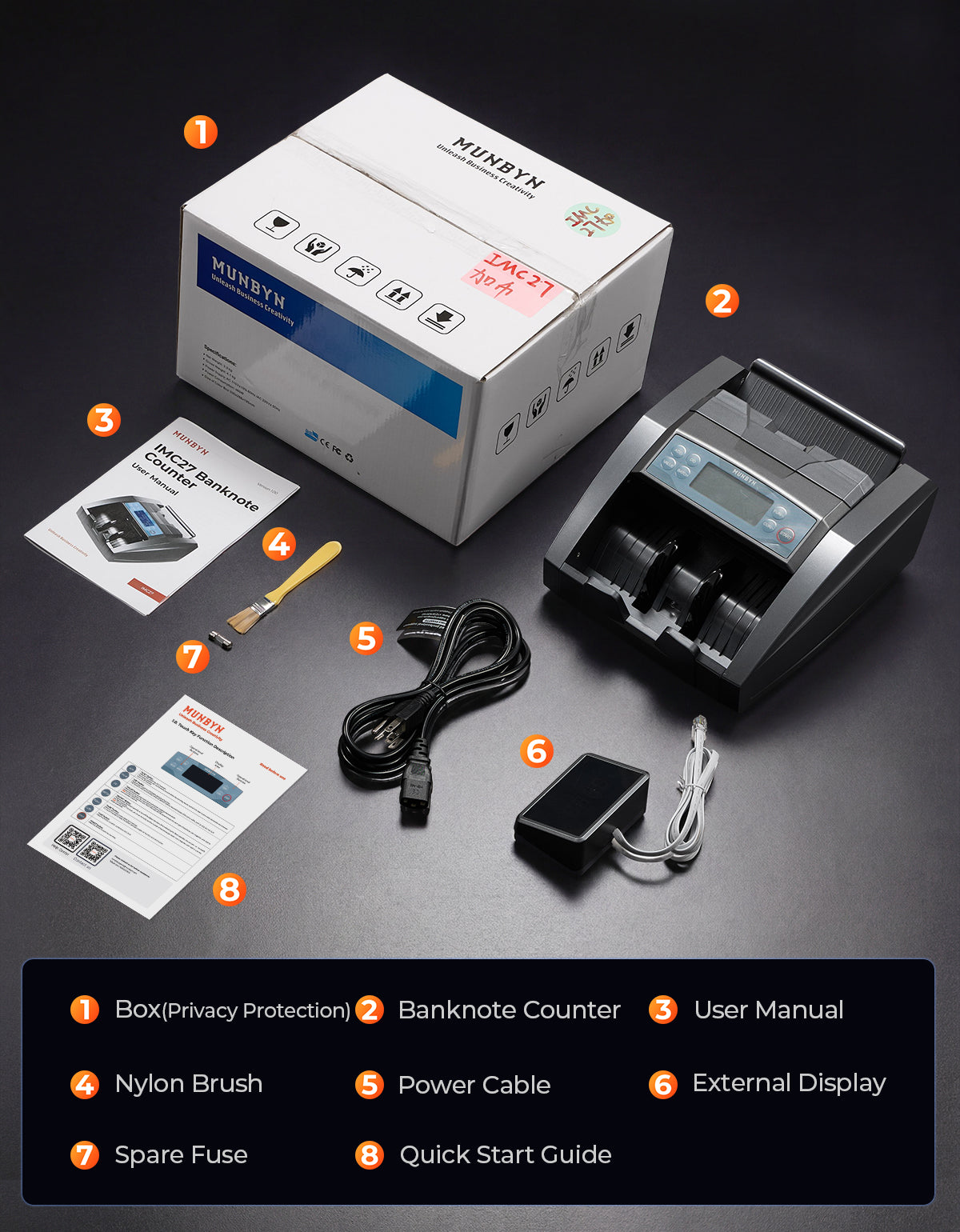 MUNBYN IMC27 packaging information