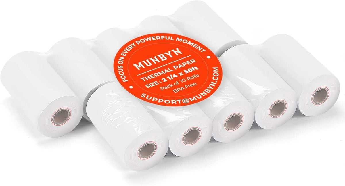 MUNBYN 2 1/4 x 50ft Thermal  Receipt Paper (10 Rolls)