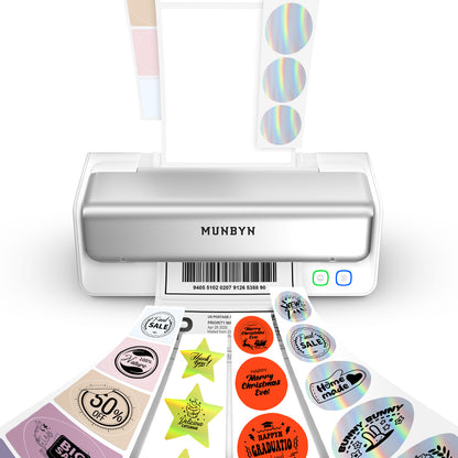 MUNBYN label printer with colorful labels