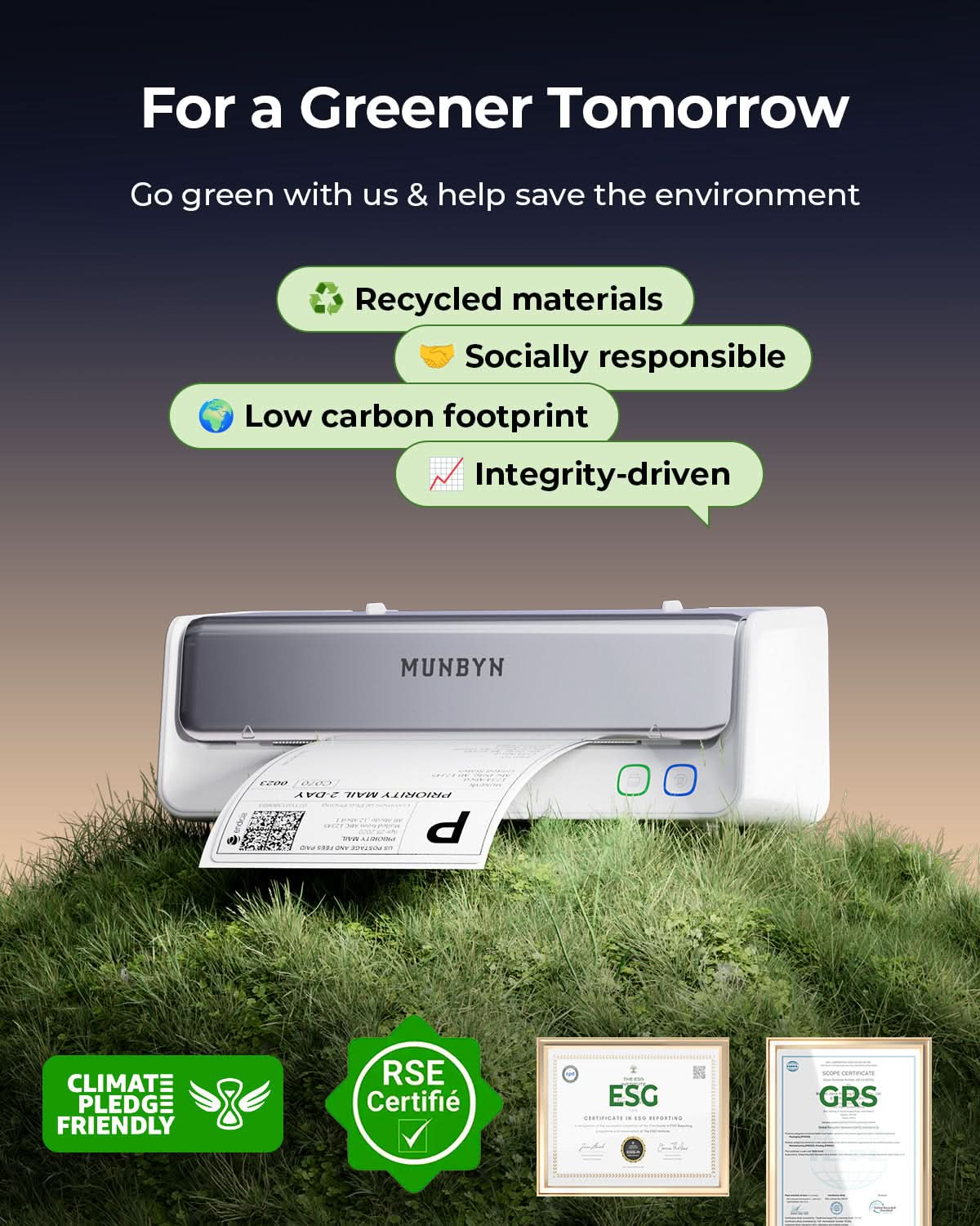 Go green with MUNBYN RealWriter 405B thermal label printer