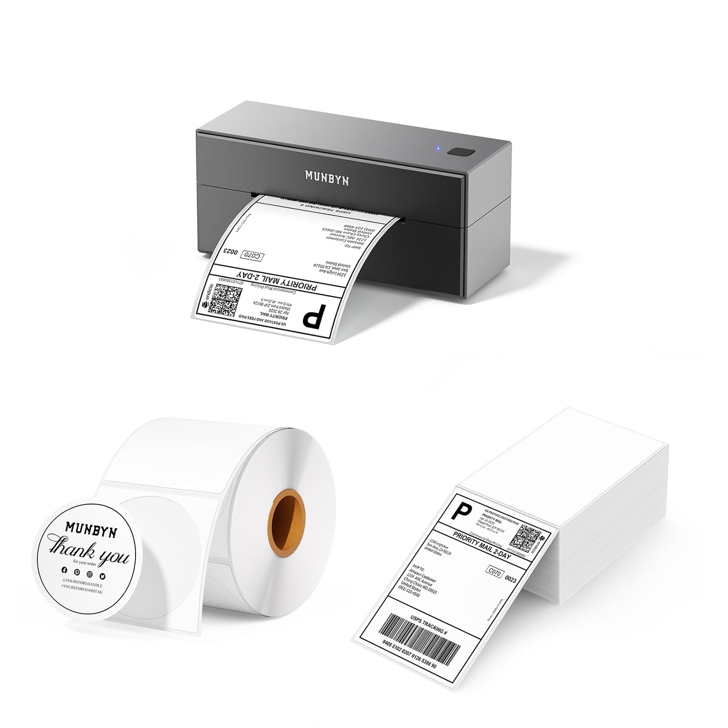 MUNBYN RealWriter 129B Bluetooth Thermal Label Printer Kit