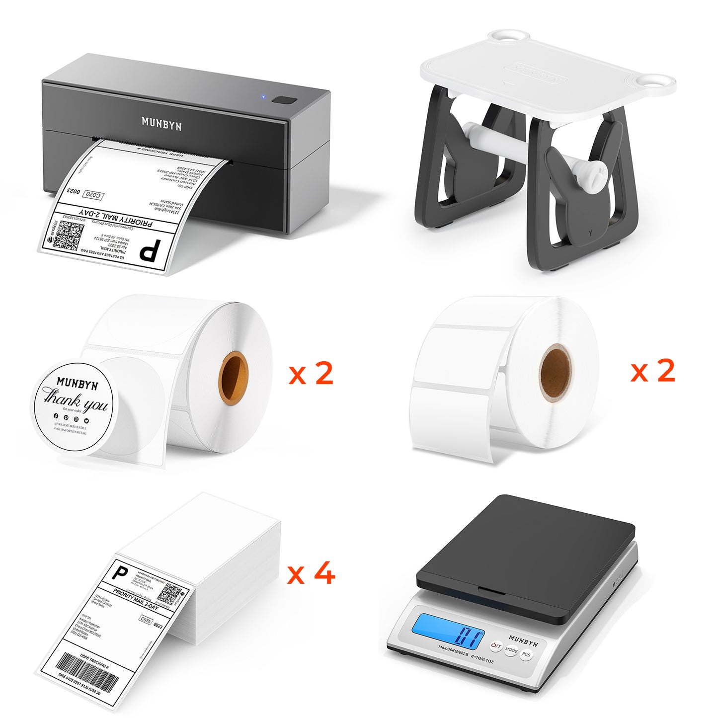 MUNBYN RealWriter 129B Bluetooth Thermal Label Printer Kit