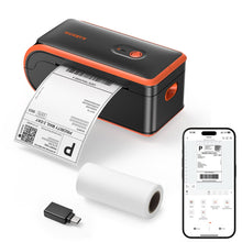 MUNBYN MC240 Bluetooth Thermal Label Printer with Built-in Paper Bin & Battery