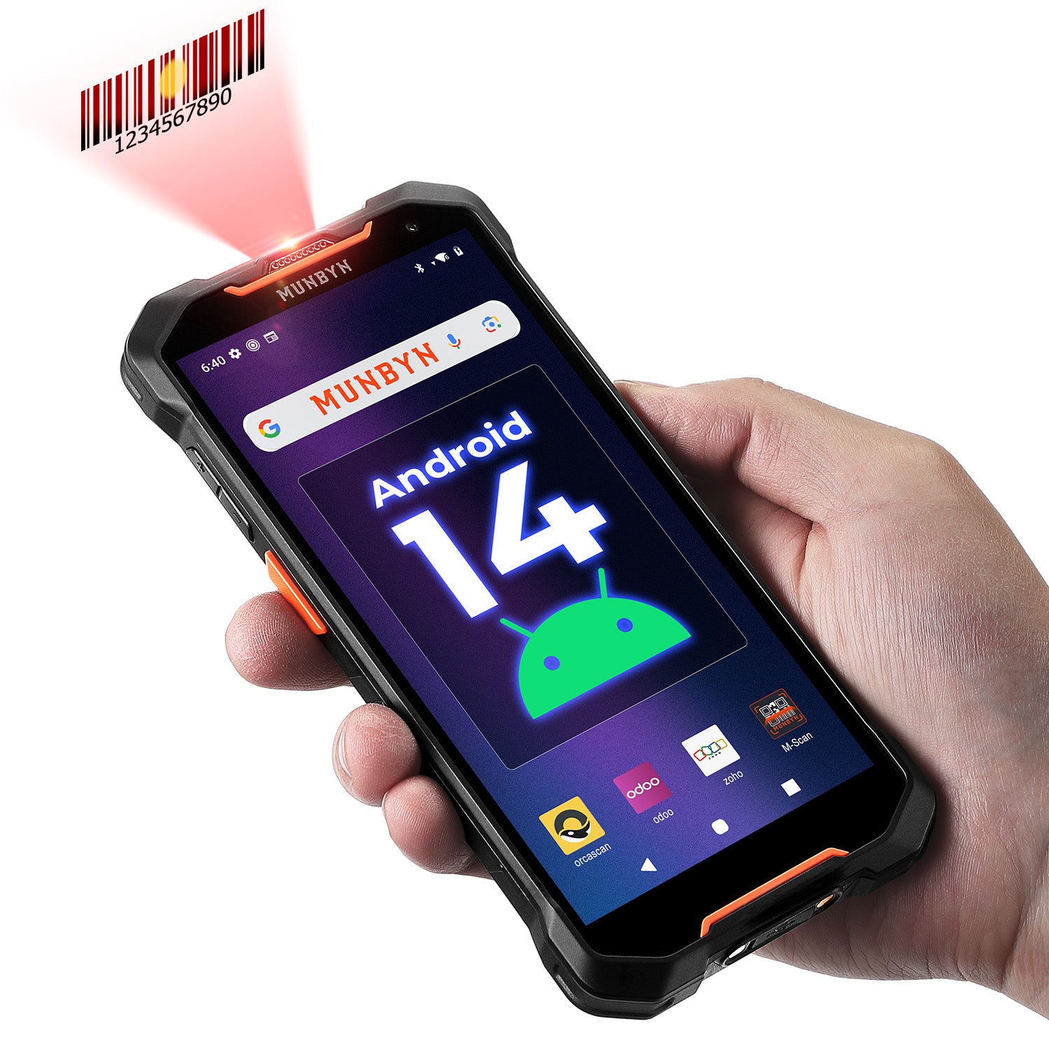 MUNBYN AceScan AS01 All-Day Android 14 with Zebra SE4710 Barcode Scanner