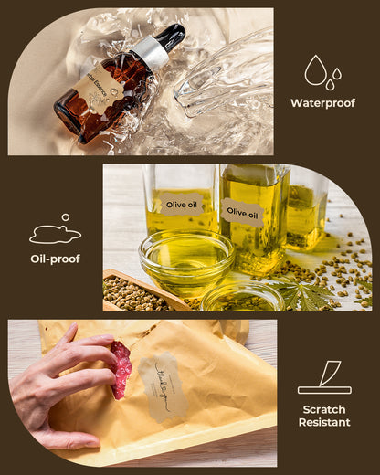 MUNBYN 2.5"x1.5" Kraft Brown Color Thermal Sticker Labels