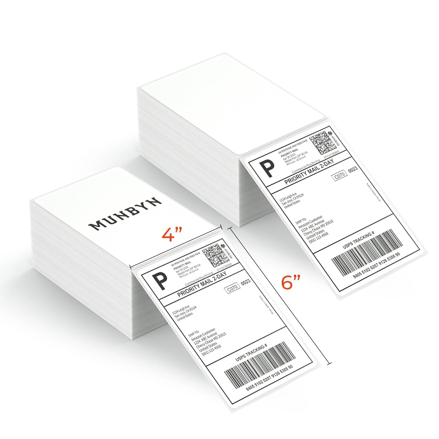 MUNBYN 4x6 Per Fanfold Thermal Direct Shipping Label