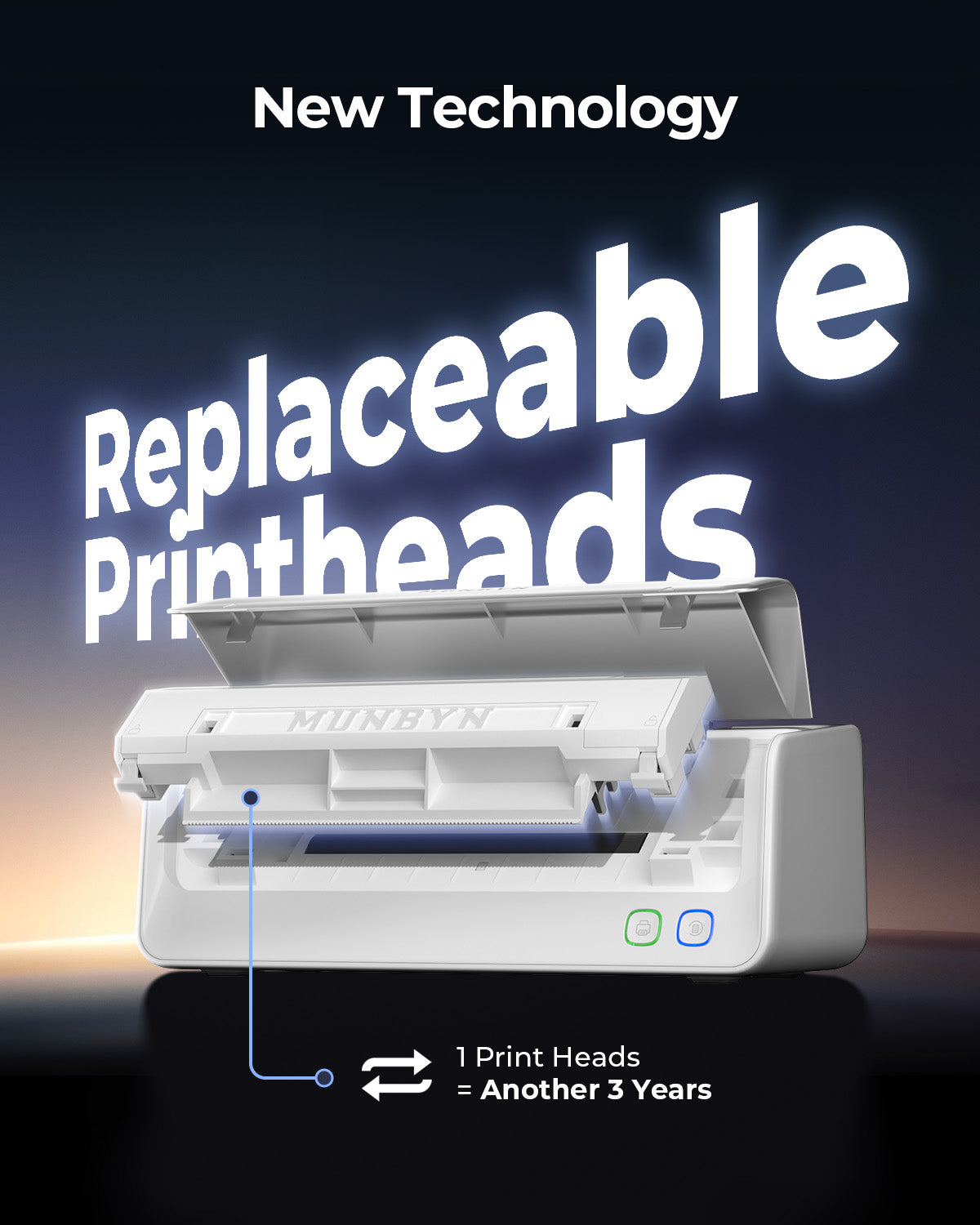 Replaceable printhead label printer