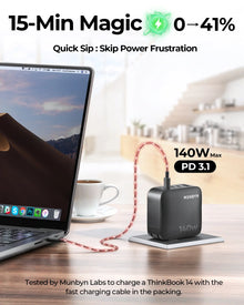 MUNBYN NexTect CR14 140W USB-C 4-Port Fast Charger