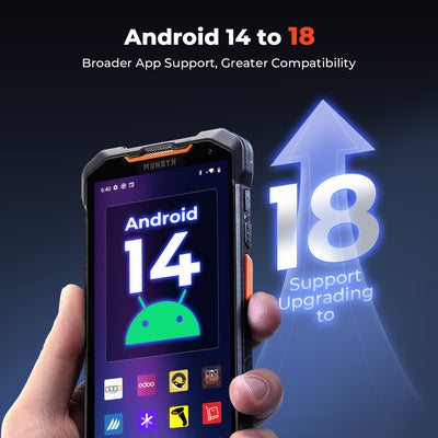 MUNBYN AS01 barcode scanner supporting seamless upgrades to Android 18