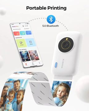 Connect the MUNBYN photo printer to your device via Bluetooth 5.0 for effortless printing on the go.