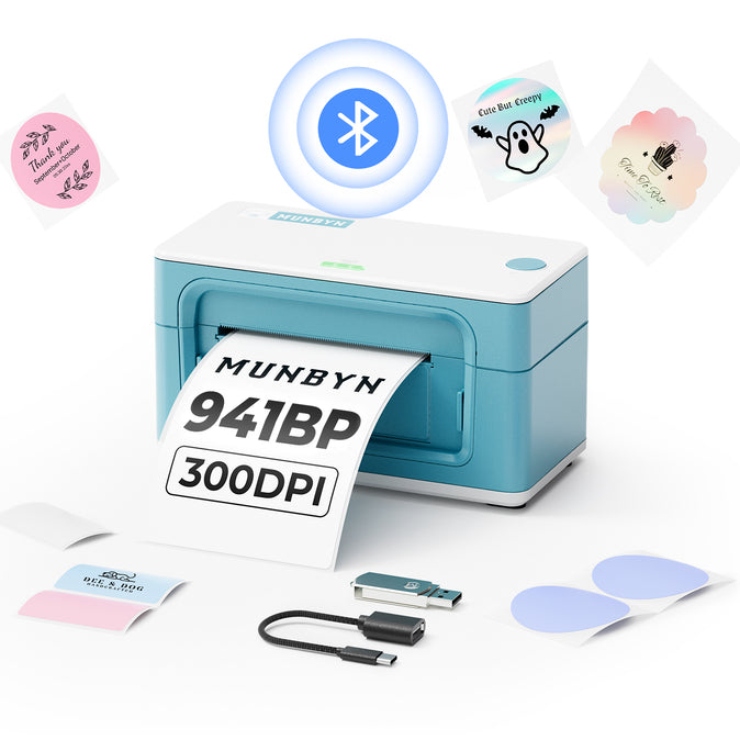 MUNBYN RealWriter 941BP Bluetooth Thermal Label Printer 300DPI