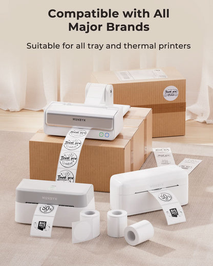 MUNBYN 2" Circle Thermal Sticker Labels 150/Roll