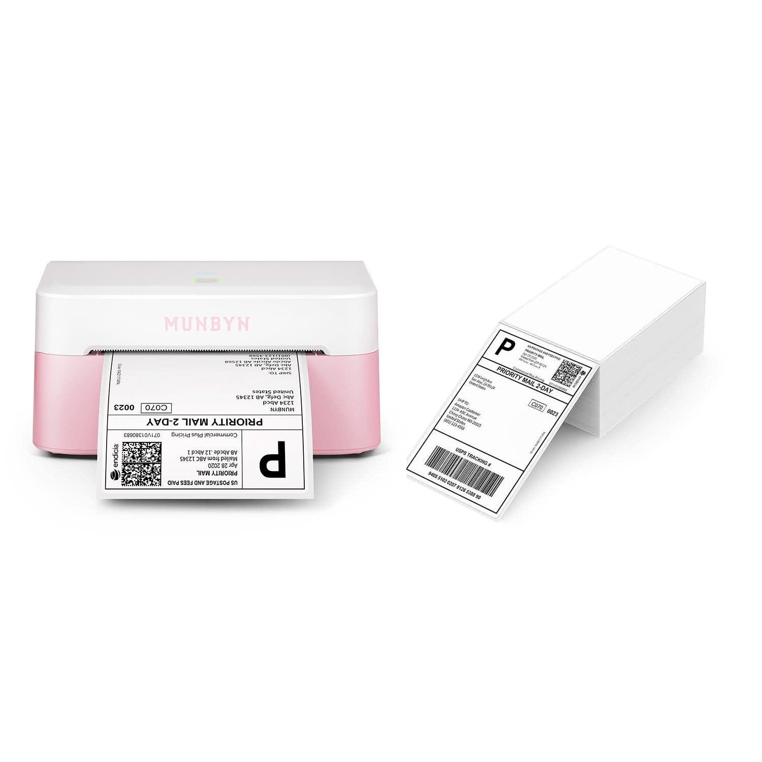MUNBYN RW403B Bluetooth Thermal Label Printer Starter Bundle