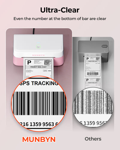 MUNBYN RealWriter 403B thermal label printer pink
