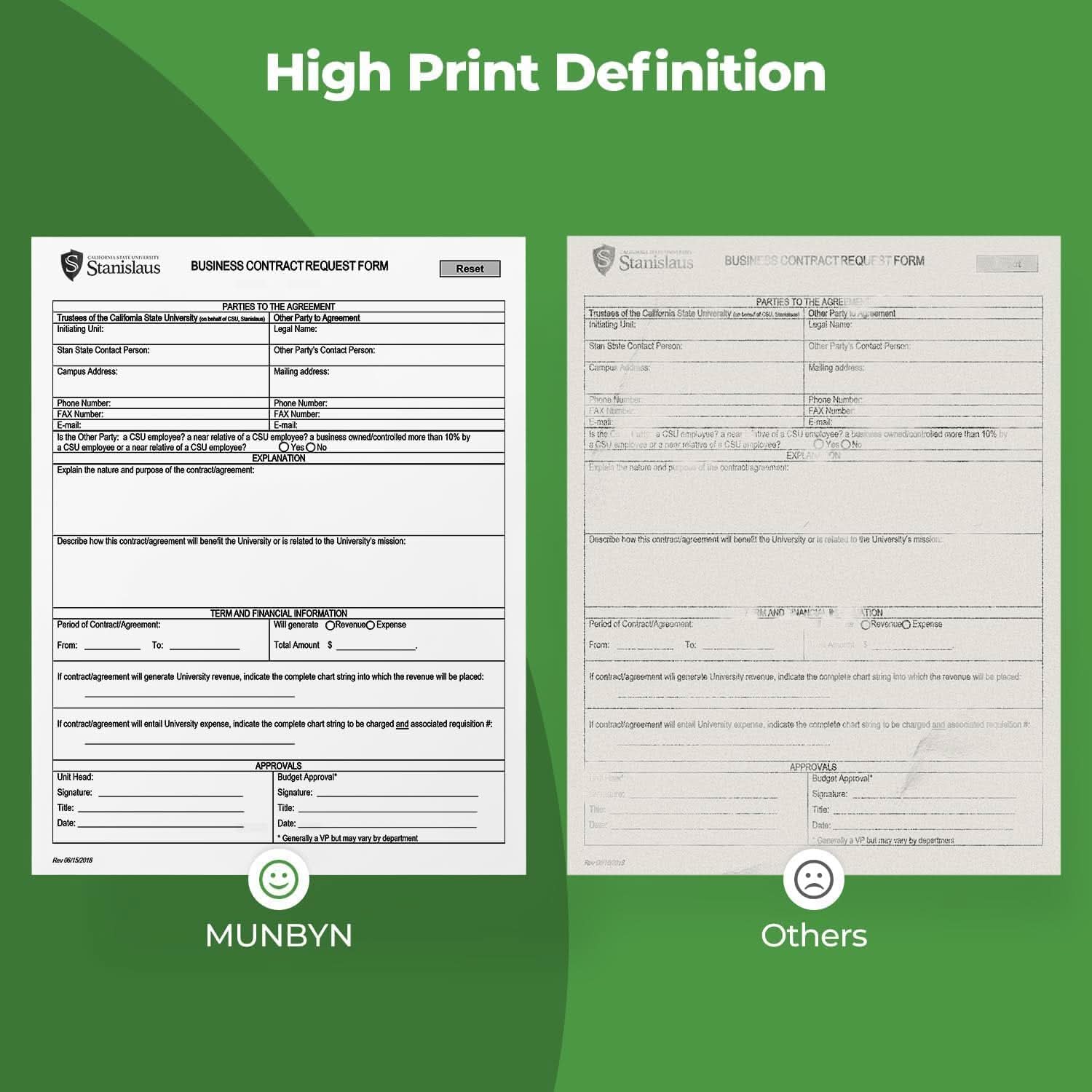 A4 thermal paper roll by MUNBYN, showing white thermal paper for printing receipts or labels on a white background.