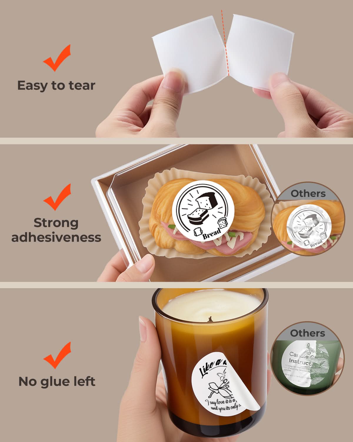 MUNBYN 2" Circle Thermal Sticker Labels 150/Roll