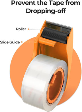 MUNBYN heavy duty tape dispenser gun with a pressure roller ensures smooth application of the tape onto surfaces.