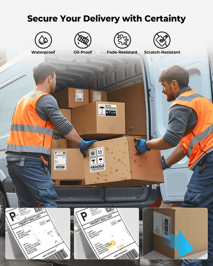 MUNBYN 4"x6" Fan-Fold Direct Thermal Shipping Labels (500/Stack)