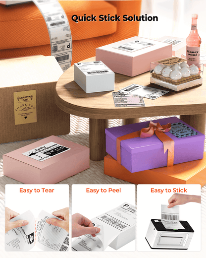 MUNBYN 4"x6" Fan-Fold Direct Thermal Shipping Labels (500/Stack)