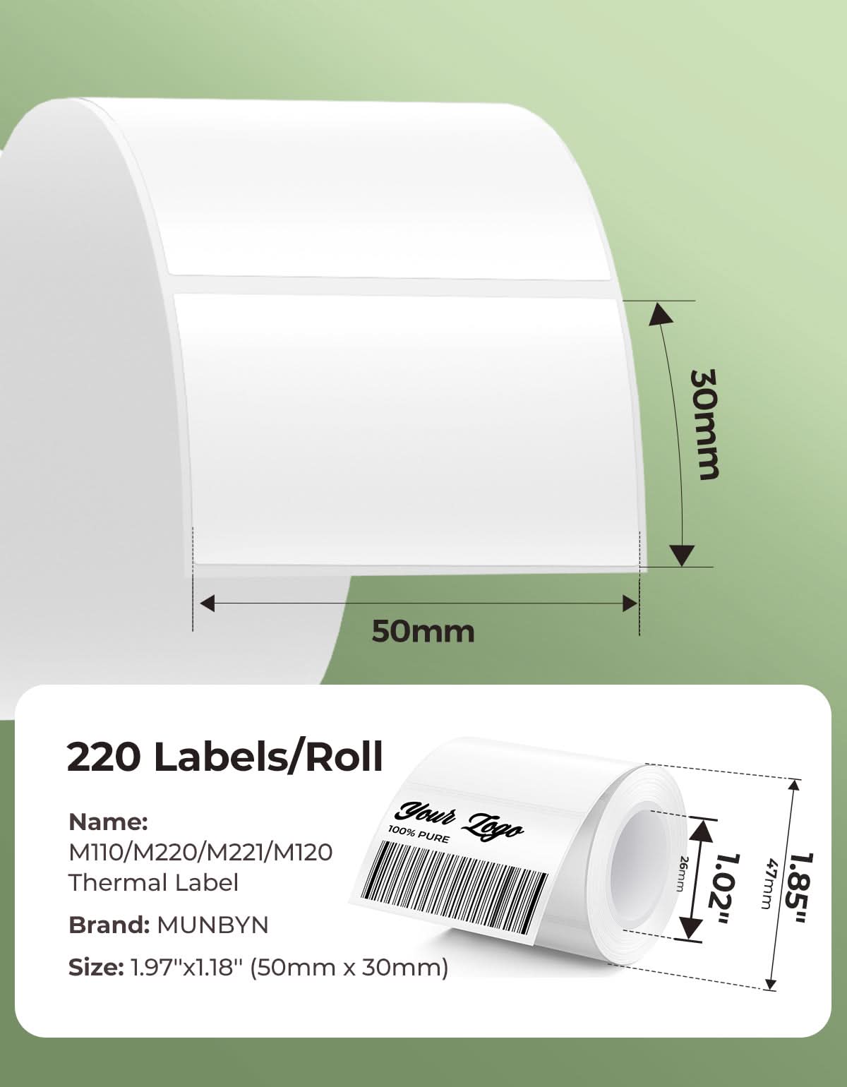 1.97'' x 1.18'' Rectangle Label