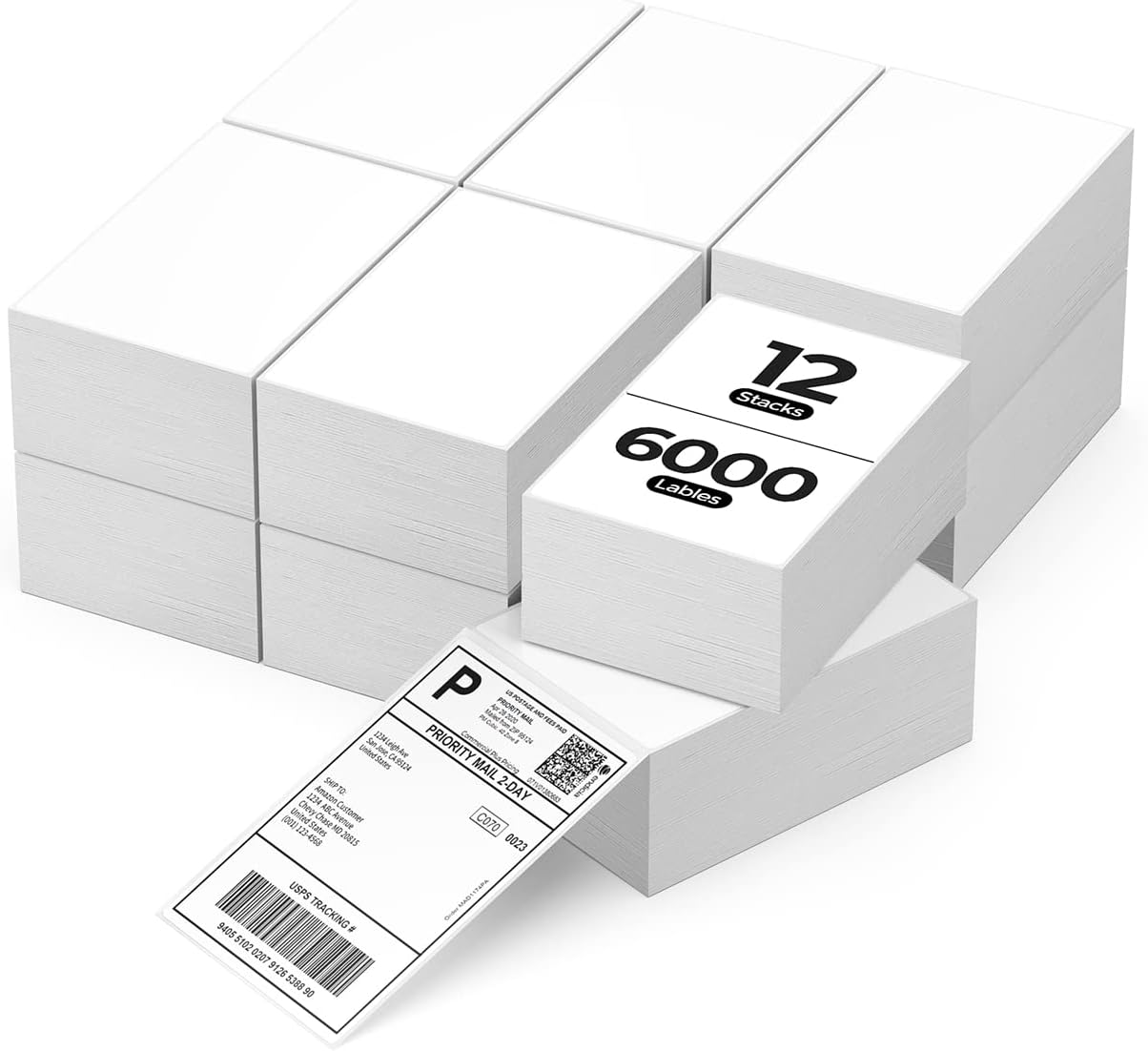 MUNBYN 4"x6" Fan-Fold Direct Thermal Shipping Labels (500/Stack)