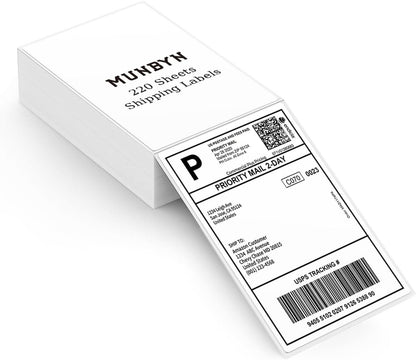MUNBYN 4"x6" Fan-Fold Direct Thermal Shipping Labels (220/Stack)