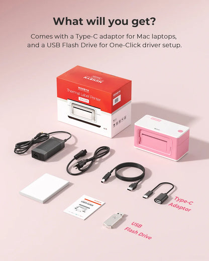 The pack of MUNBYN P941B Bluetooth thermal label printer