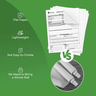 A4 Thermal Paper roll by MUNBYN, showing white thermal paper on a white background, ready for thermal printers.