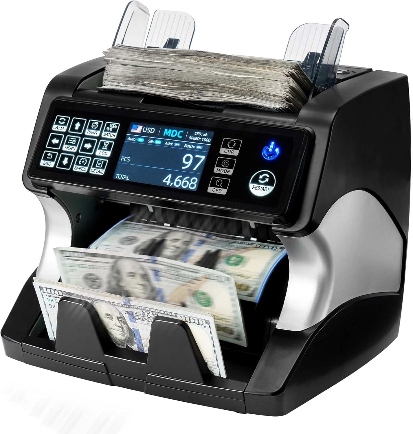 MUNBYN IMC01 Bank-Grade Money Counter | UV/IR/MG Detection for Mixed Bills & Multi-Currency