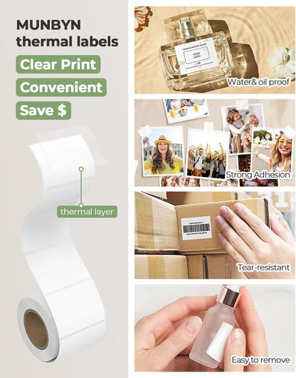 MUNBYN 1.57''x1.18'' Generic Rectangle Series Thermal Labels (230/Roll)