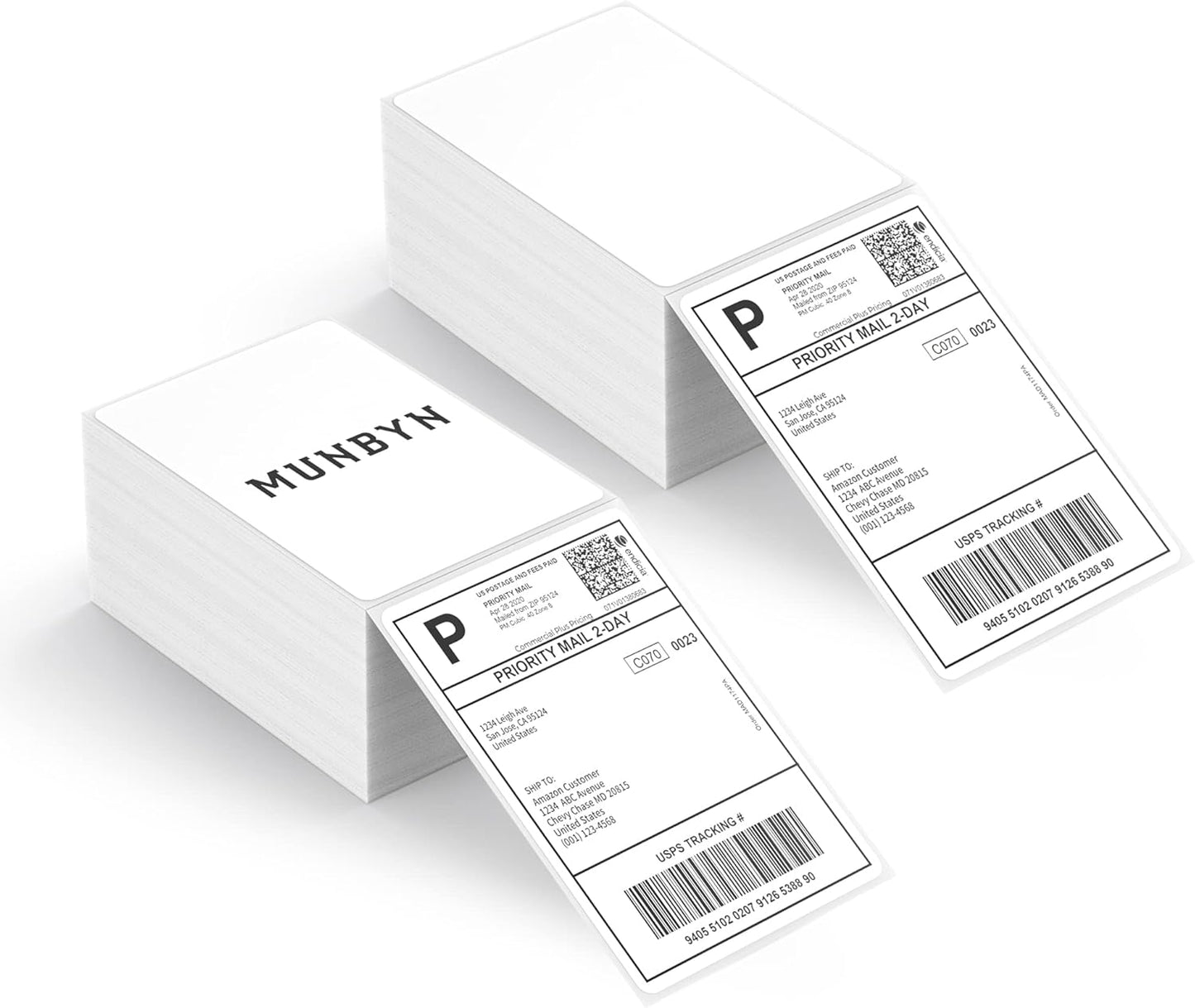 MUNBYN 4"x6" Fan-Fold Direct Thermal Shipping Labels (500/Stack)