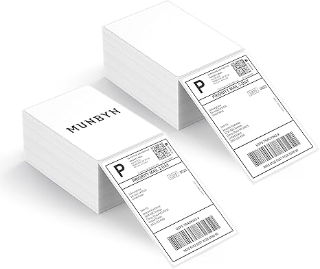 MUNBYN 4"x6" Fan-Fold Direct Thermal Shipping Labels (500/Stack)